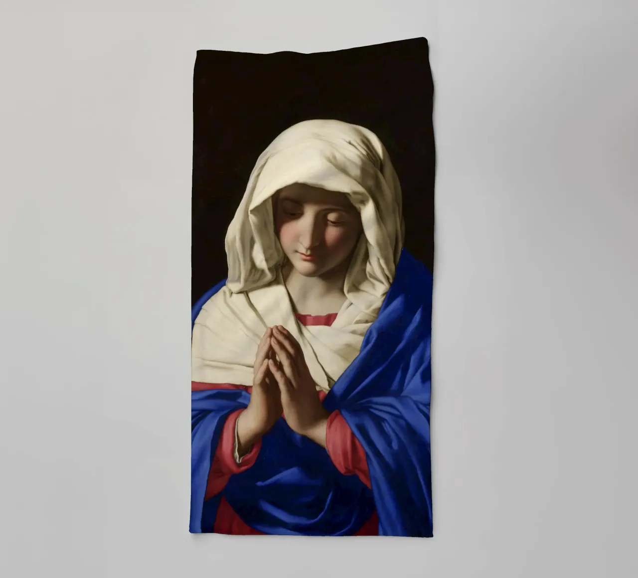 The Virgin in Prayer - Giovanni Battista Salvi da Sassoferra asciugamano da bagno da Timeless Artworks