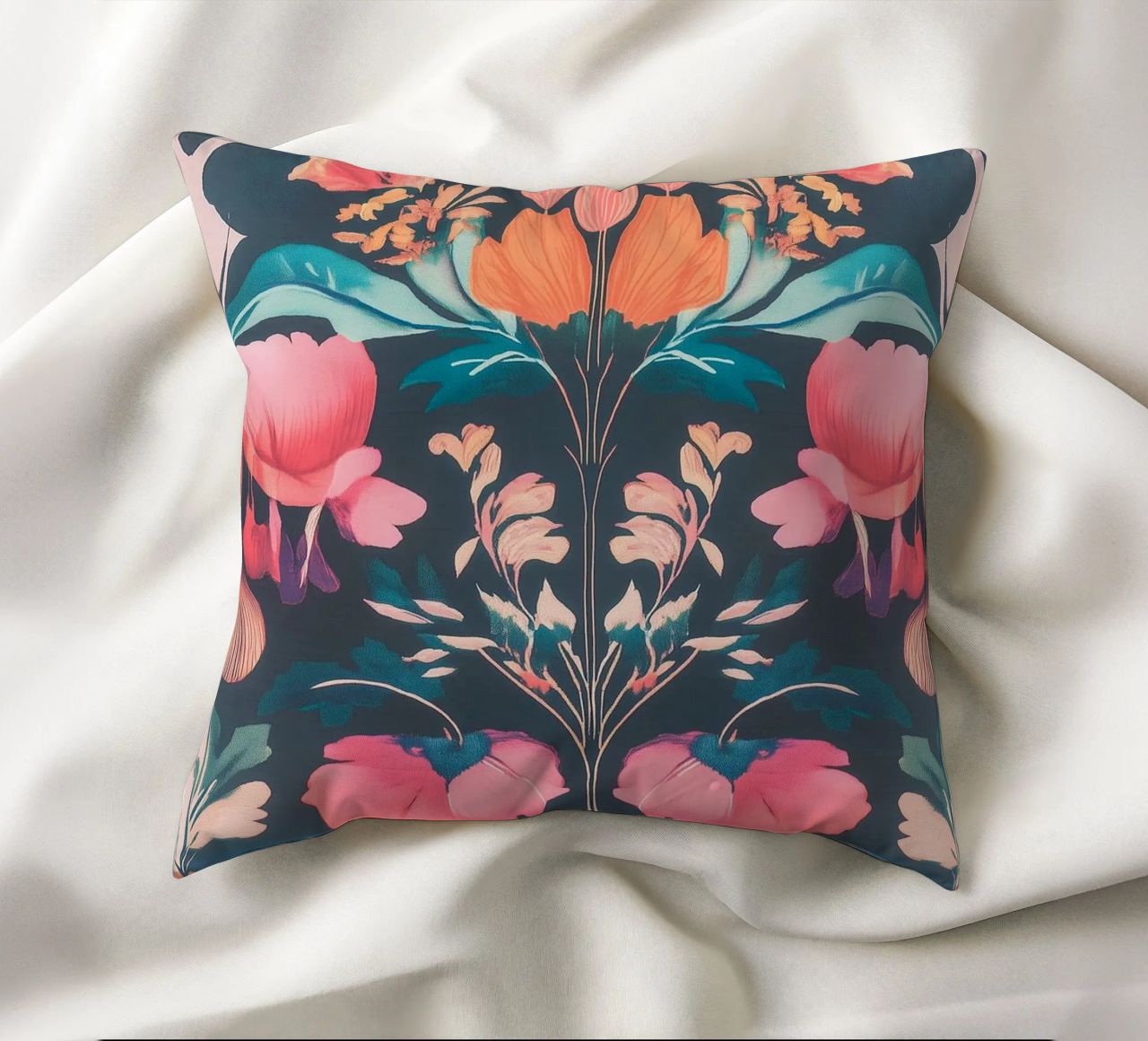 William Morris Pastel blossom splendour decorative cushion by Carinaprint