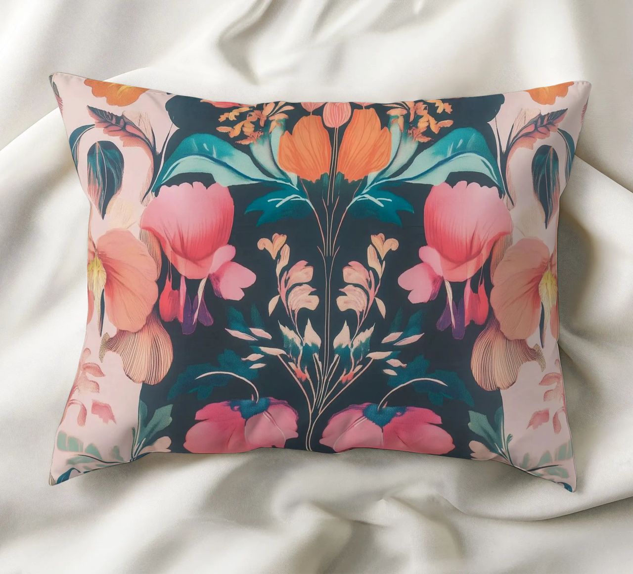 William Morris Pastel blossom splendour decorative cushion by Carinaprint