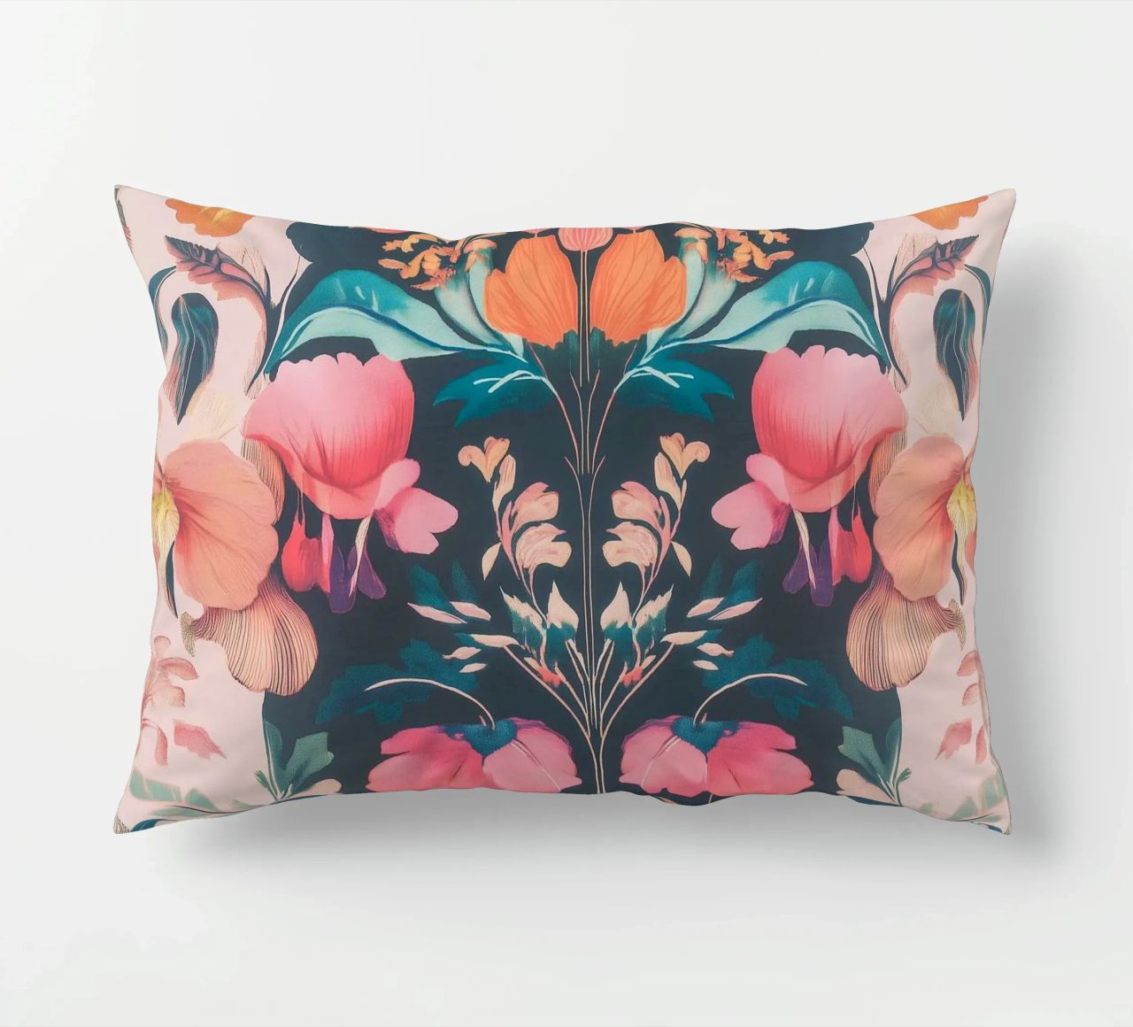William Morris Pastel blossom splendour decorative cushion by Carinaprint