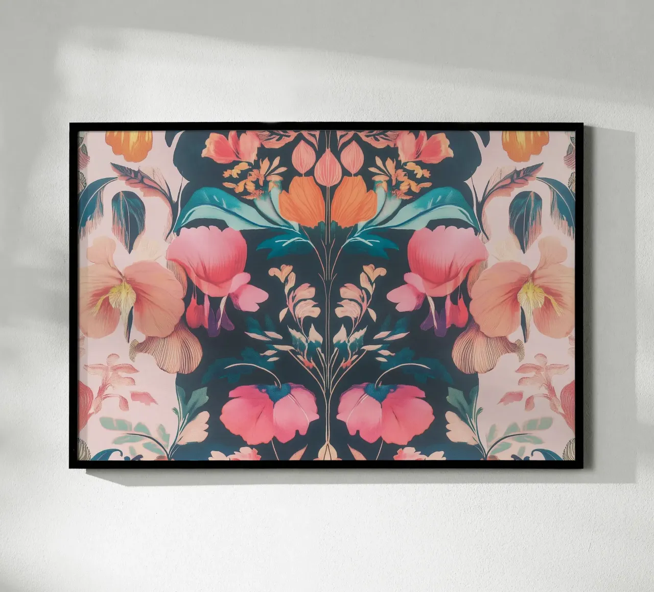 William Morris Pastel blossom splendour poster with aluminum frame by Carinaprint