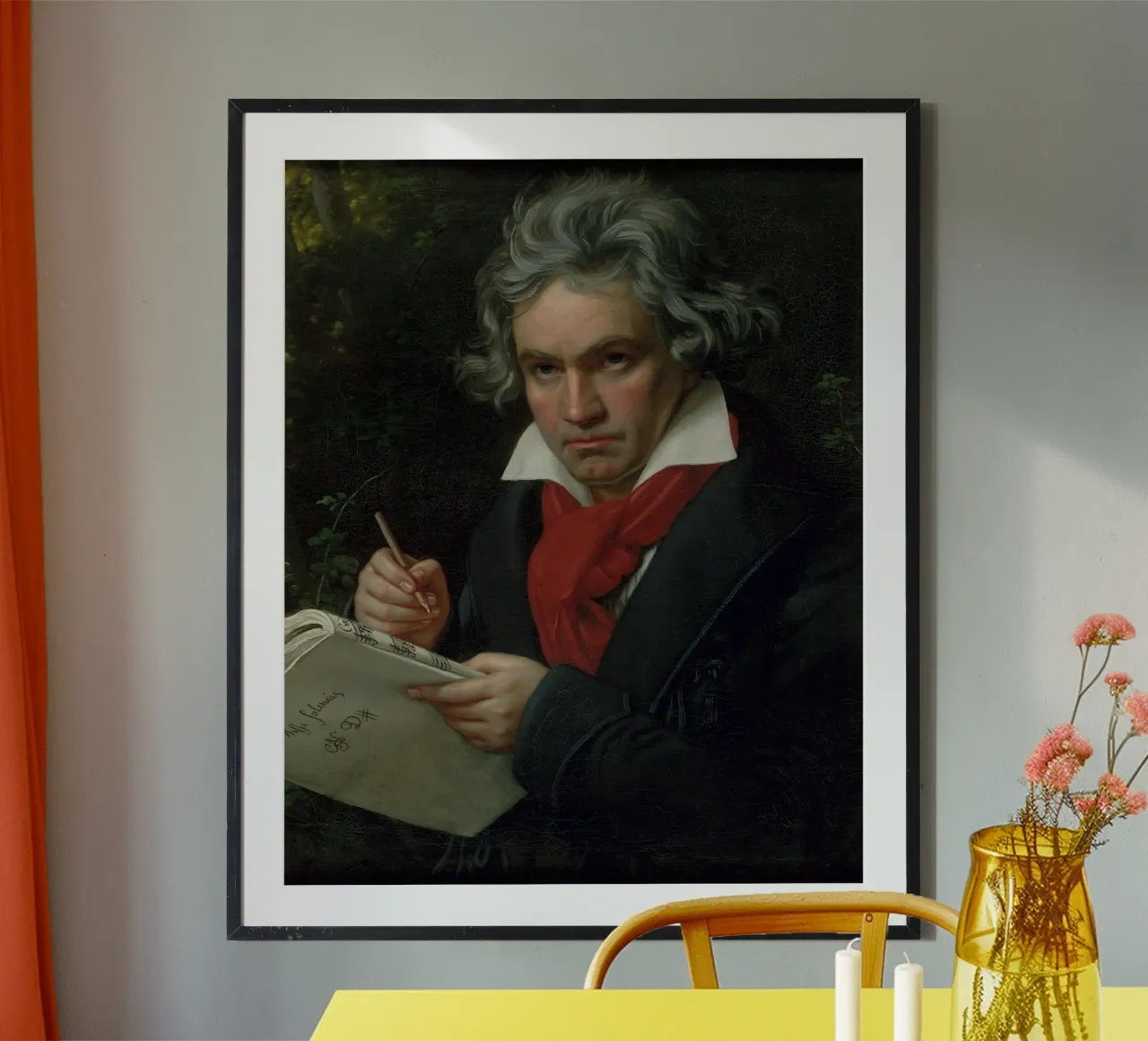Ludwig van Beethoven poster con telaio in legno da Timeless Artworks