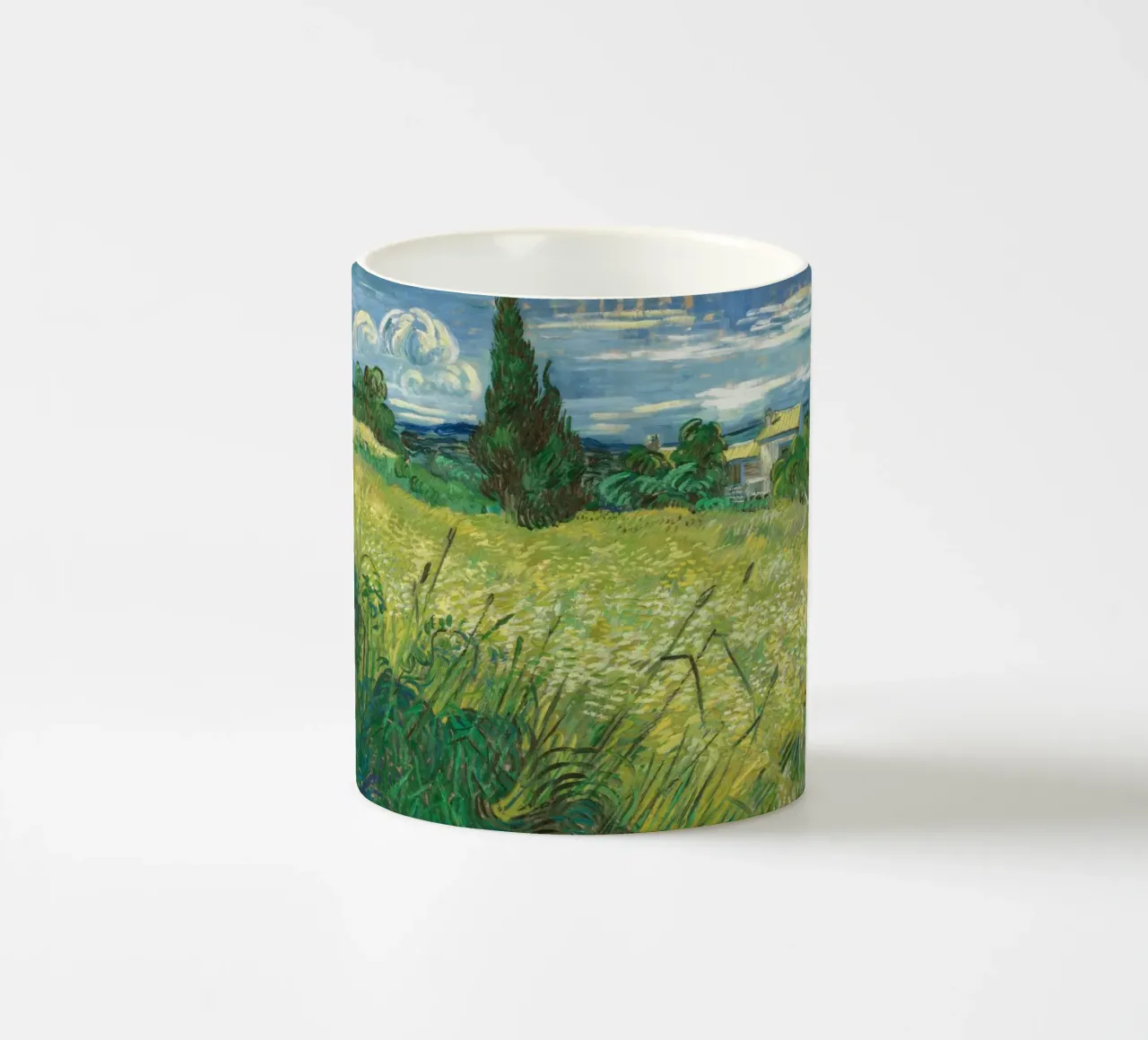 Vincent van Gogh - Green Wheat Field with Cypress ceramic mug by Timeless Artworks