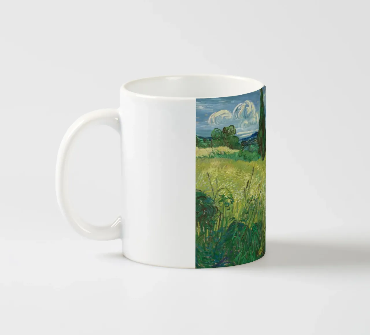 Vincent van Gogh - Green Wheat Field with Cypress ceramic mug by Timeless Artworks