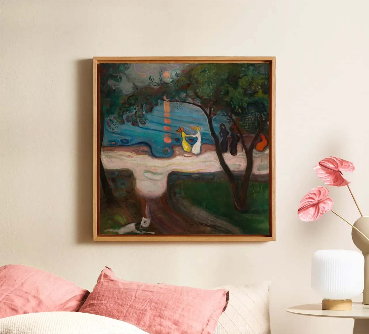 Edvard Munch - Danza sulla spiaggia tela con Cornice a cassetta da Timeless Artworks