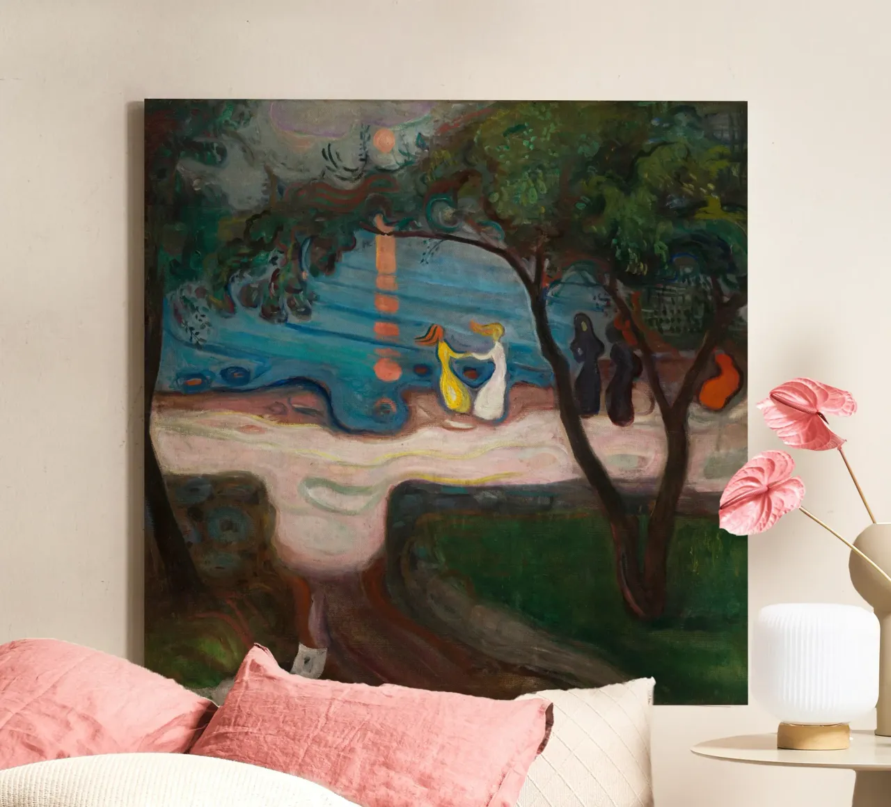 Edvard Munch - Danza sulla spiaggia tela con Cornice a cassetta da Timeless Artworks