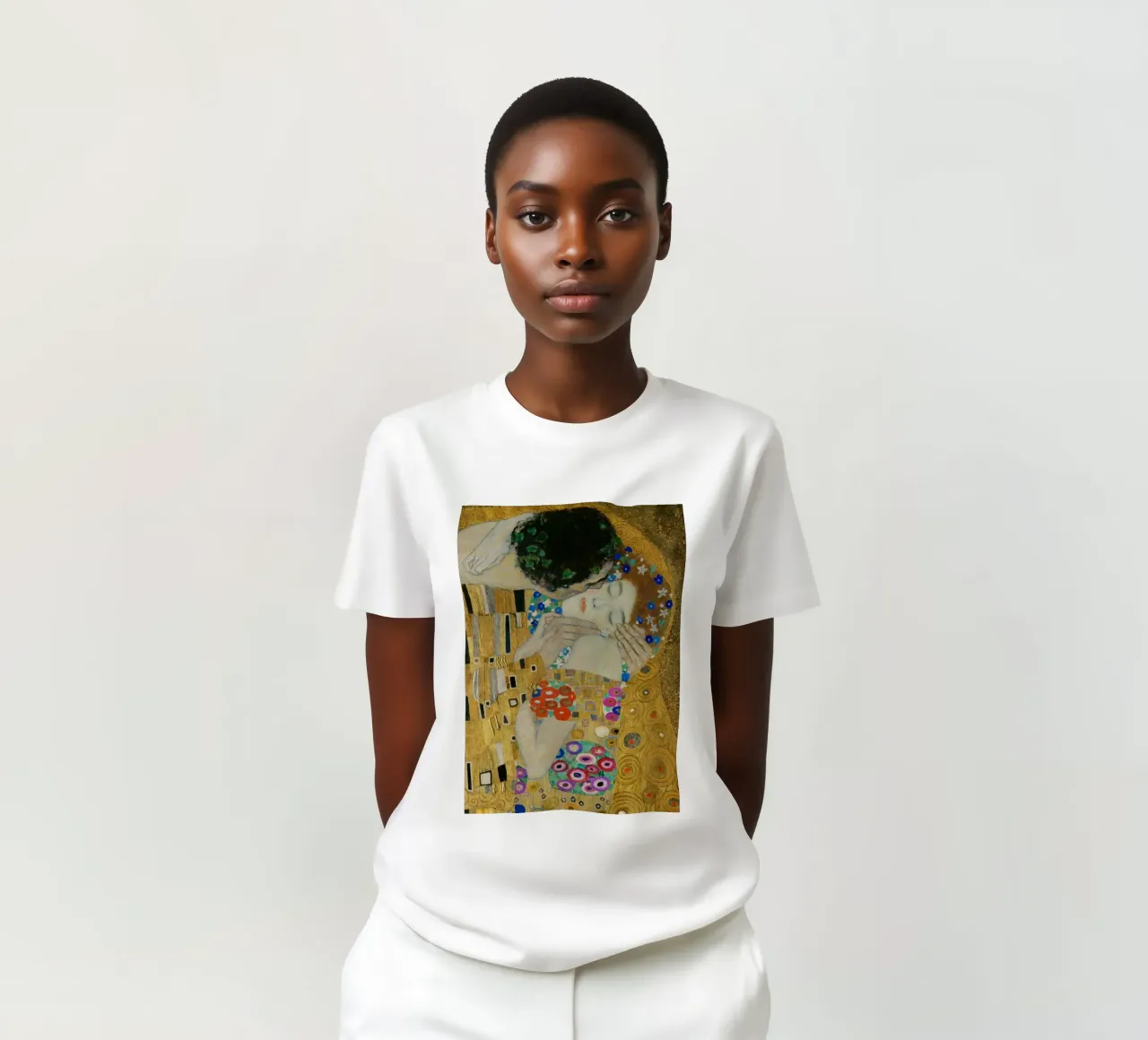 Gustav Klimt - The Kiss (detail) t-shirt by Timeless Artworks