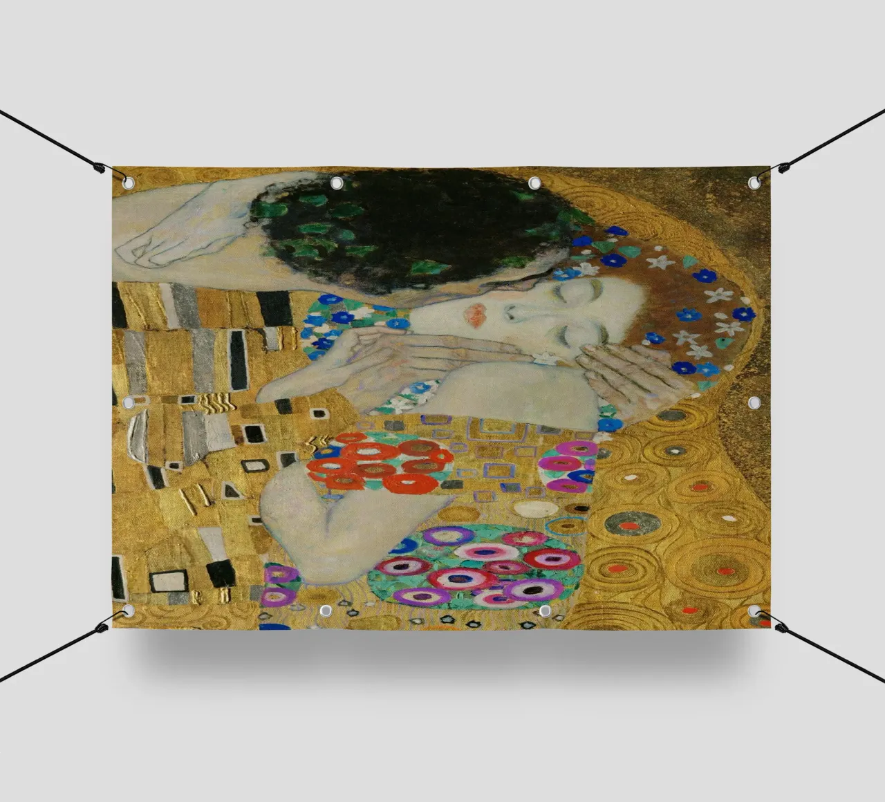 Gustav Klimt - Il bacio (particolare) telo in pvc da Timeless Artworks
