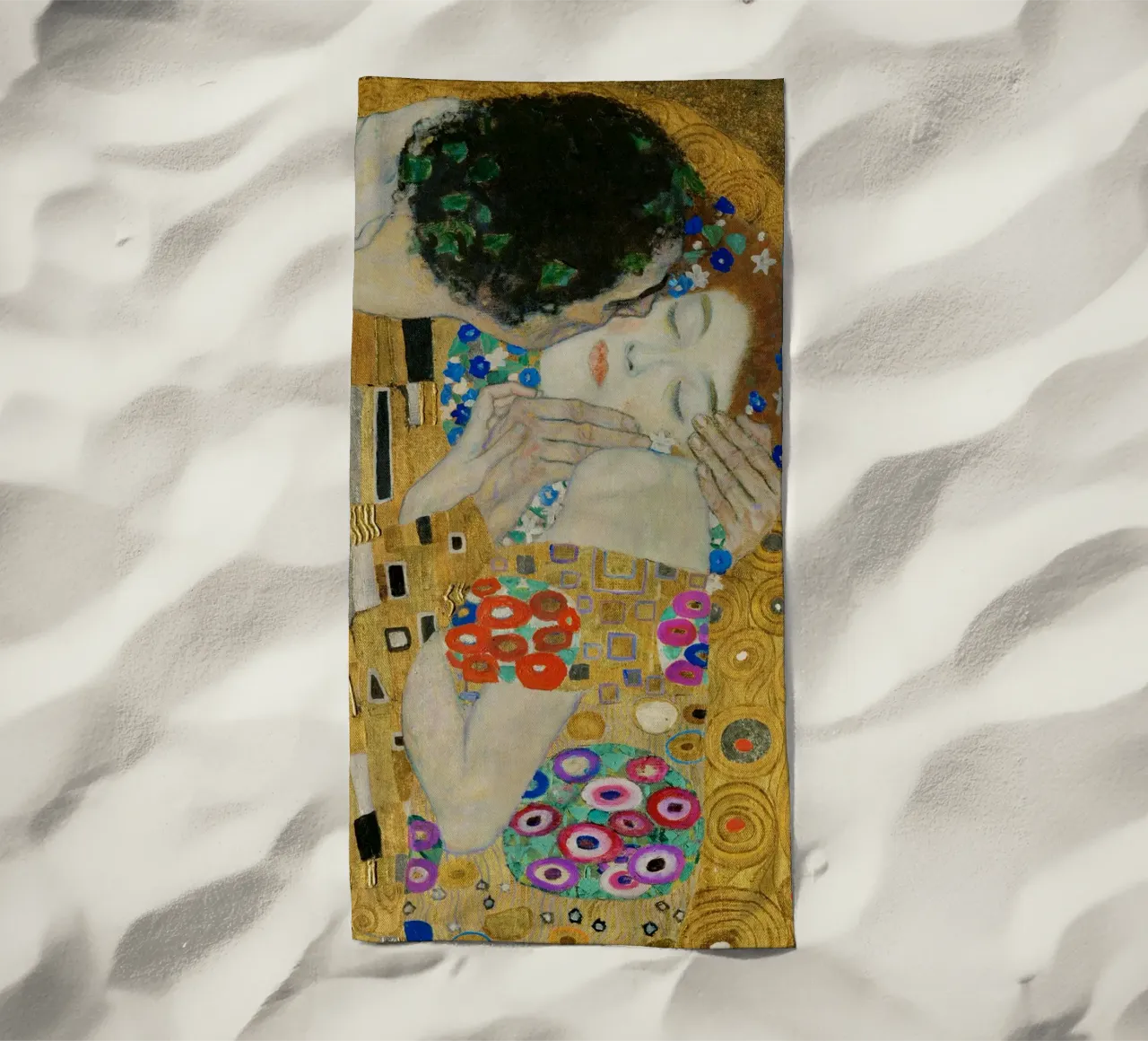 Gustav Klimt - Il bacio (particolare) telo mare da Timeless Artworks