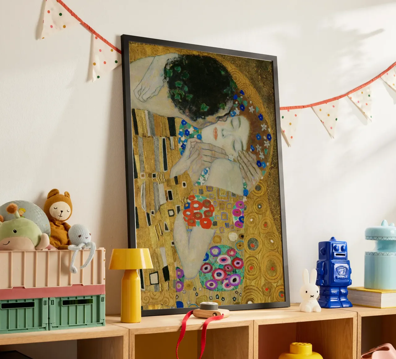 Gustav Klimt - Il bacio (particolare) poster con telaio in plastica da Timeless Artworks