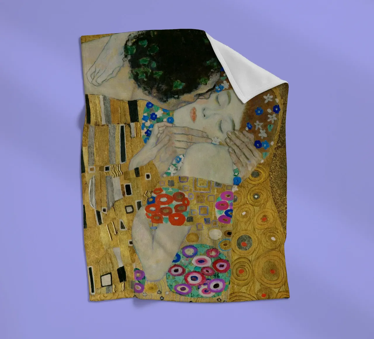 Gustav Klimt - The Kiss (detail) fleece blanket by Timeless Artworks