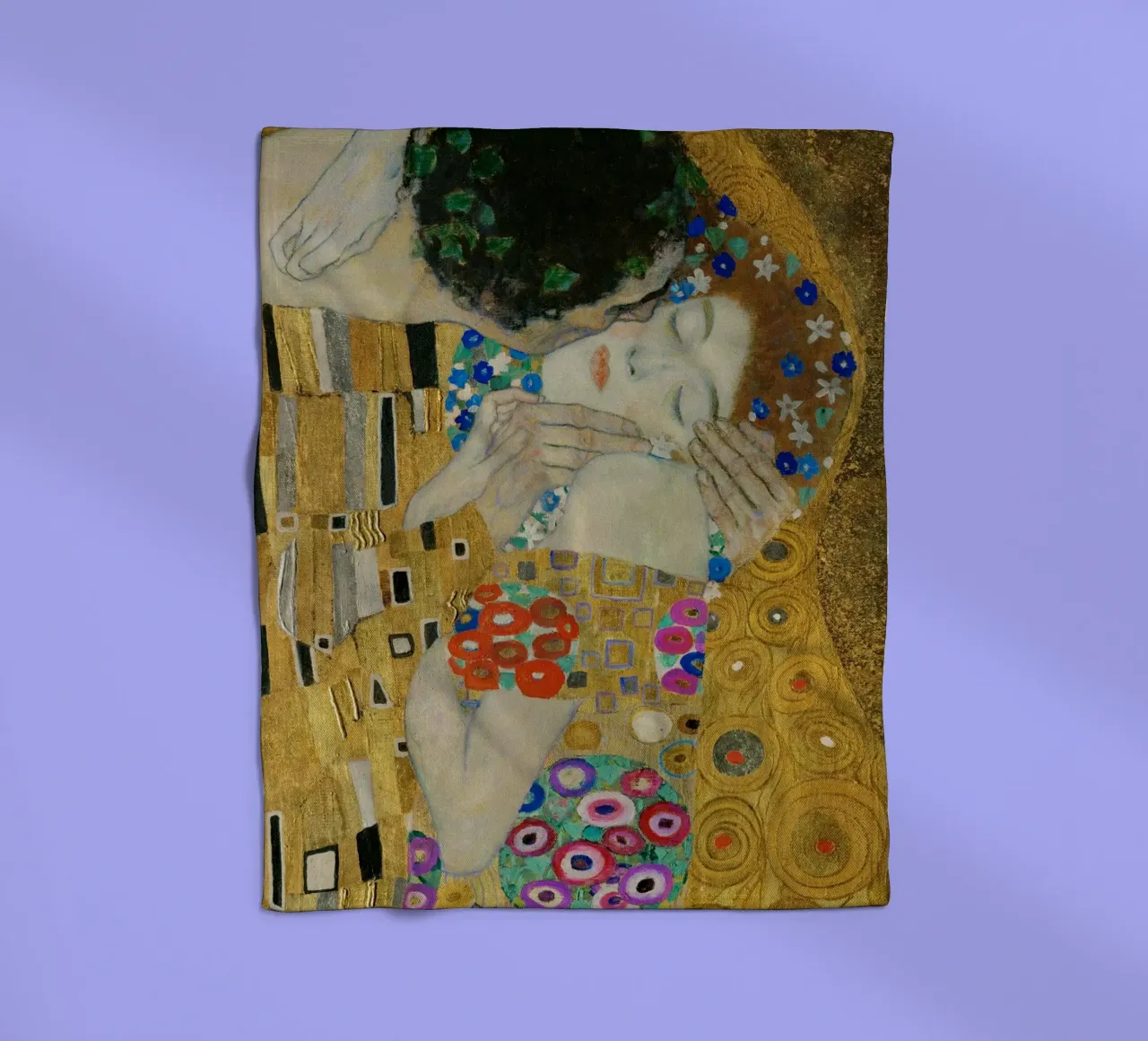 Gustav Klimt - The Kiss (detail) fleece blanket by Timeless Artworks