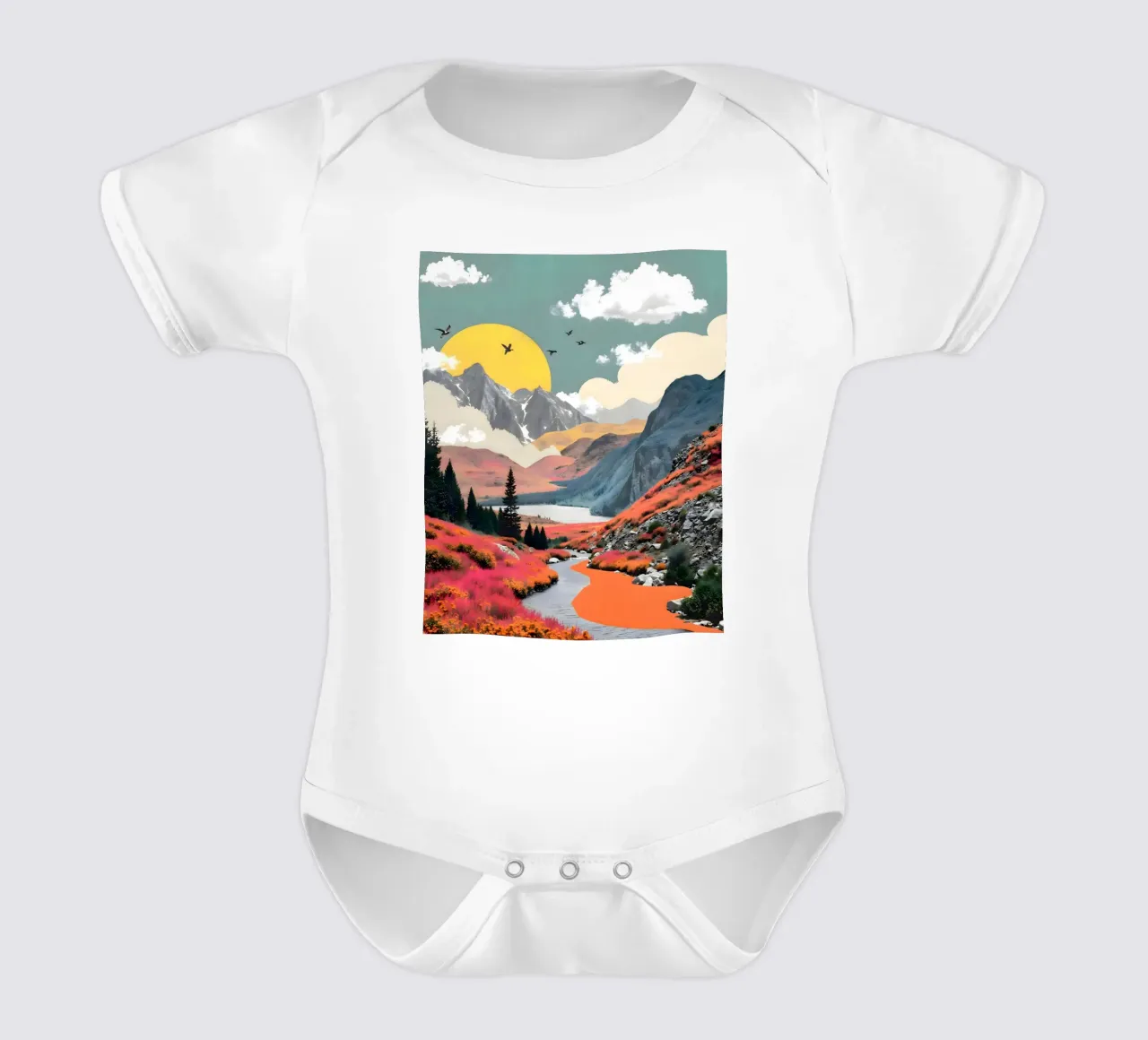 The Art Of Place short-sleeve baby romper by 83oranges