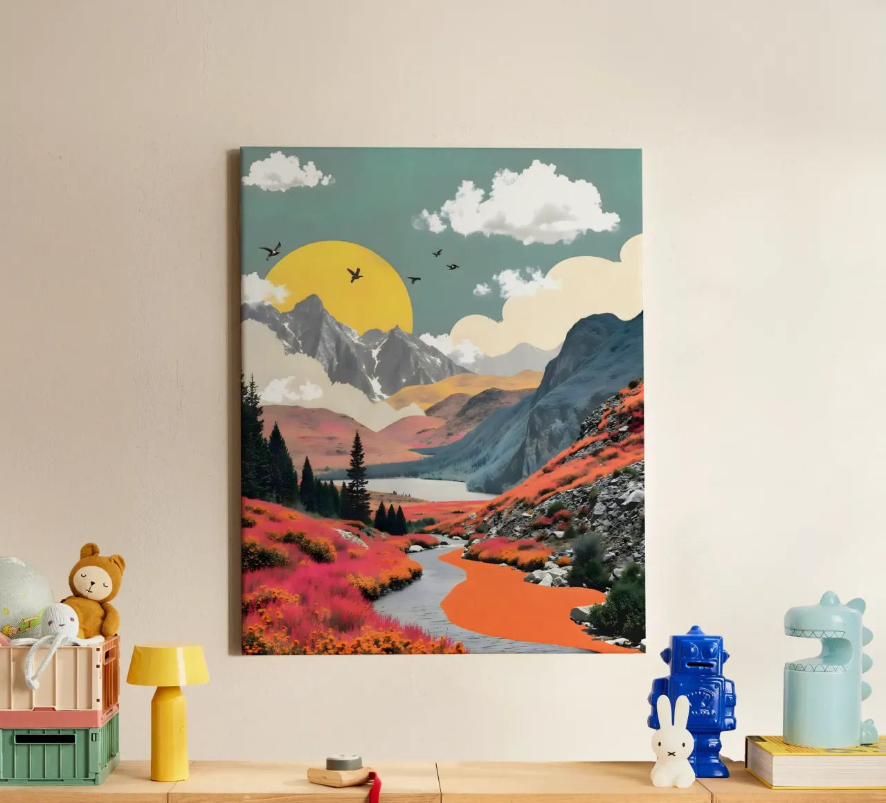 De kunst van plaats canvas met Baklijst van 83oranges