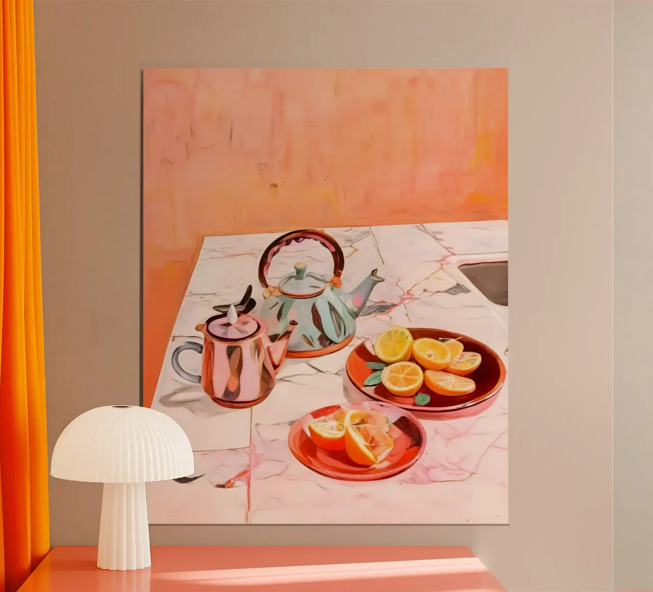 Tè e arance alle quattro poster con telaio in plastica da 83oranges