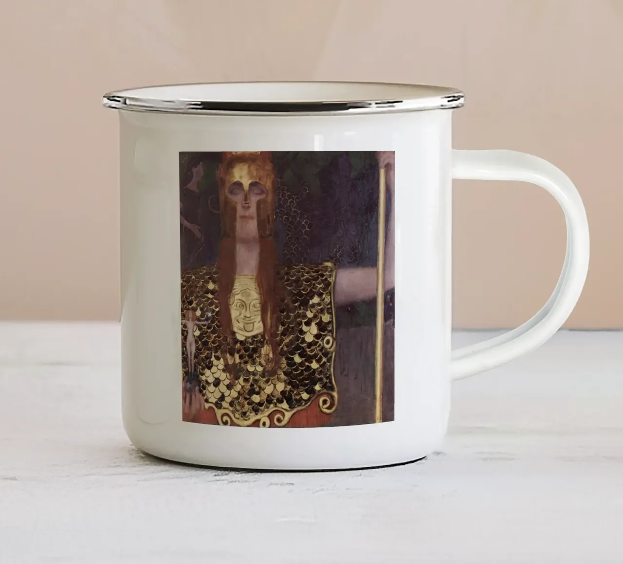 Gustav Klimt - Pallade Atena tazza in smalto da Timeless Artworks