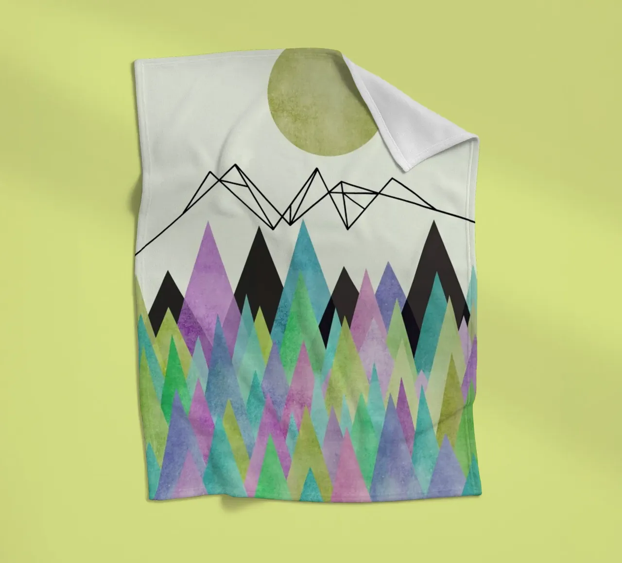 Geo Berge fleece blanket by Mia Nissen