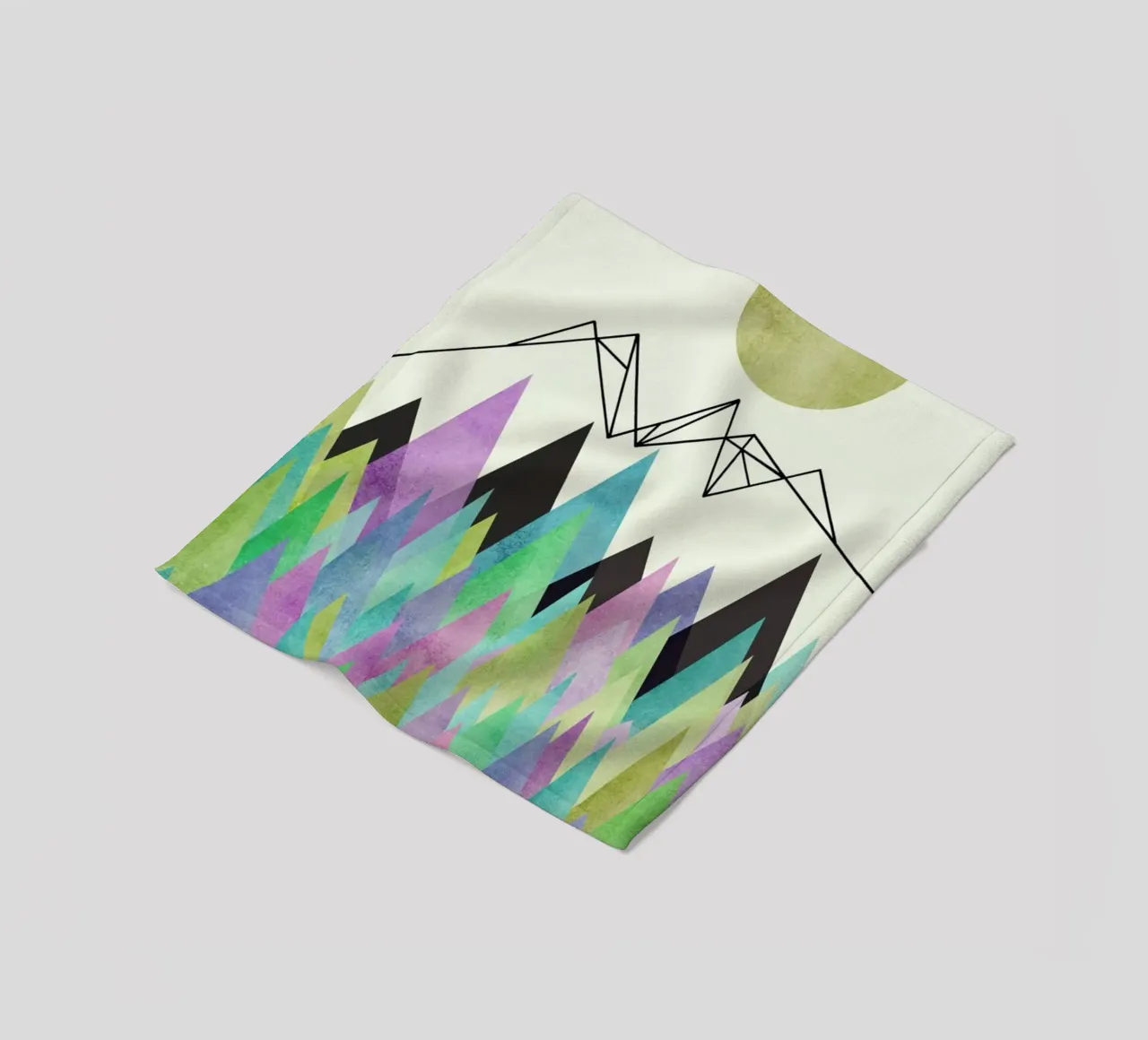 Geo Berge fleece blanket by Mia Nissen