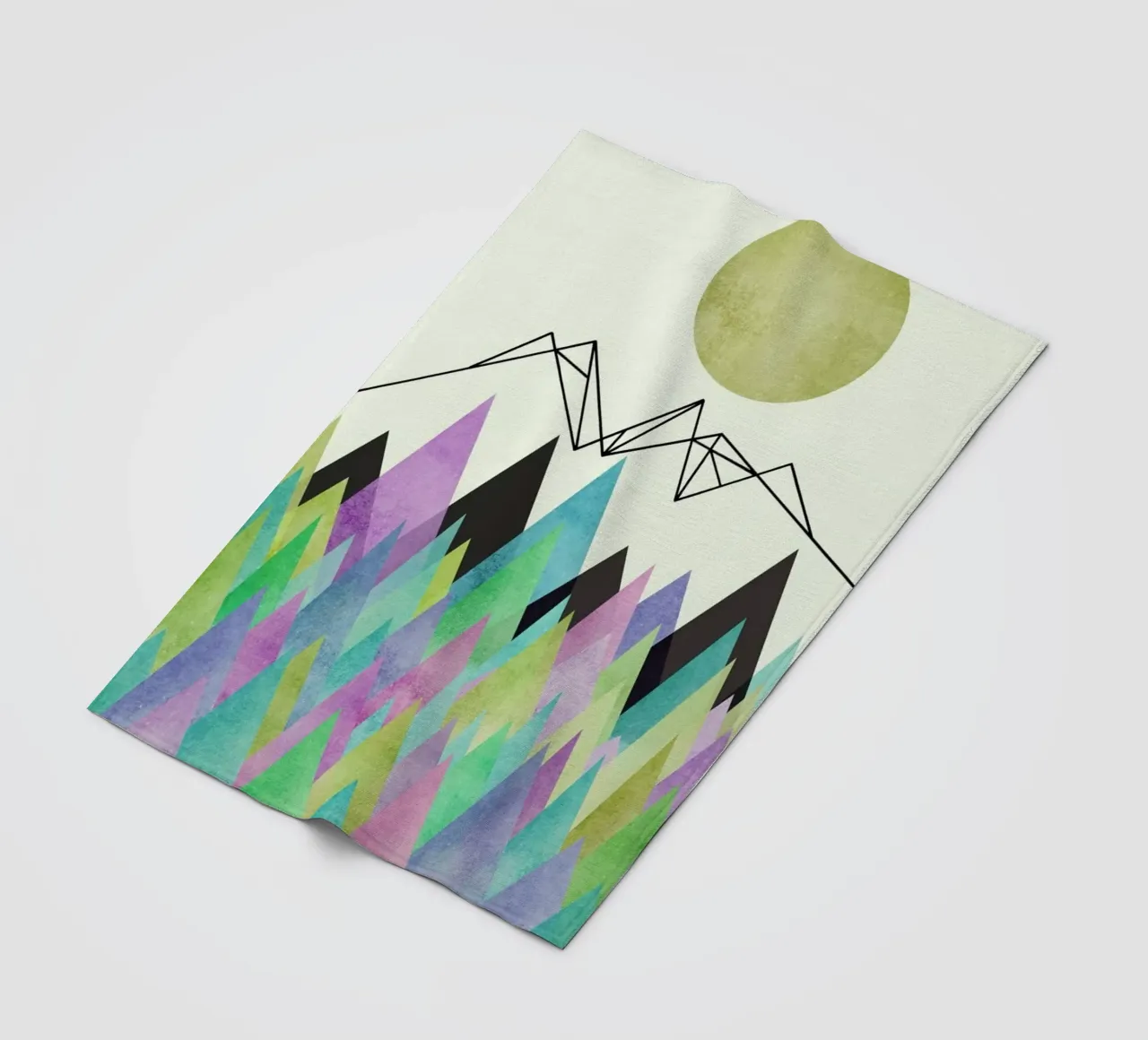 Geo Berge fleece blanket by Mia Nissen