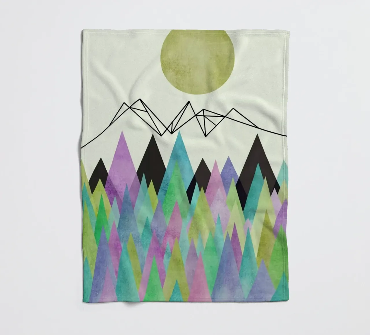 Geo Berge fleece blanket by Mia Nissen