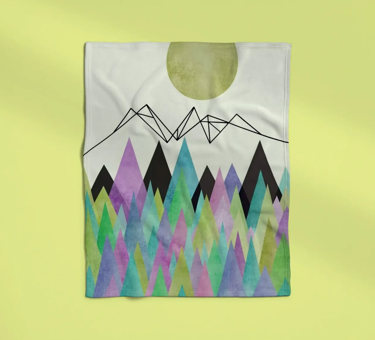 Geo Berge fleece blanket by Mia Nissen