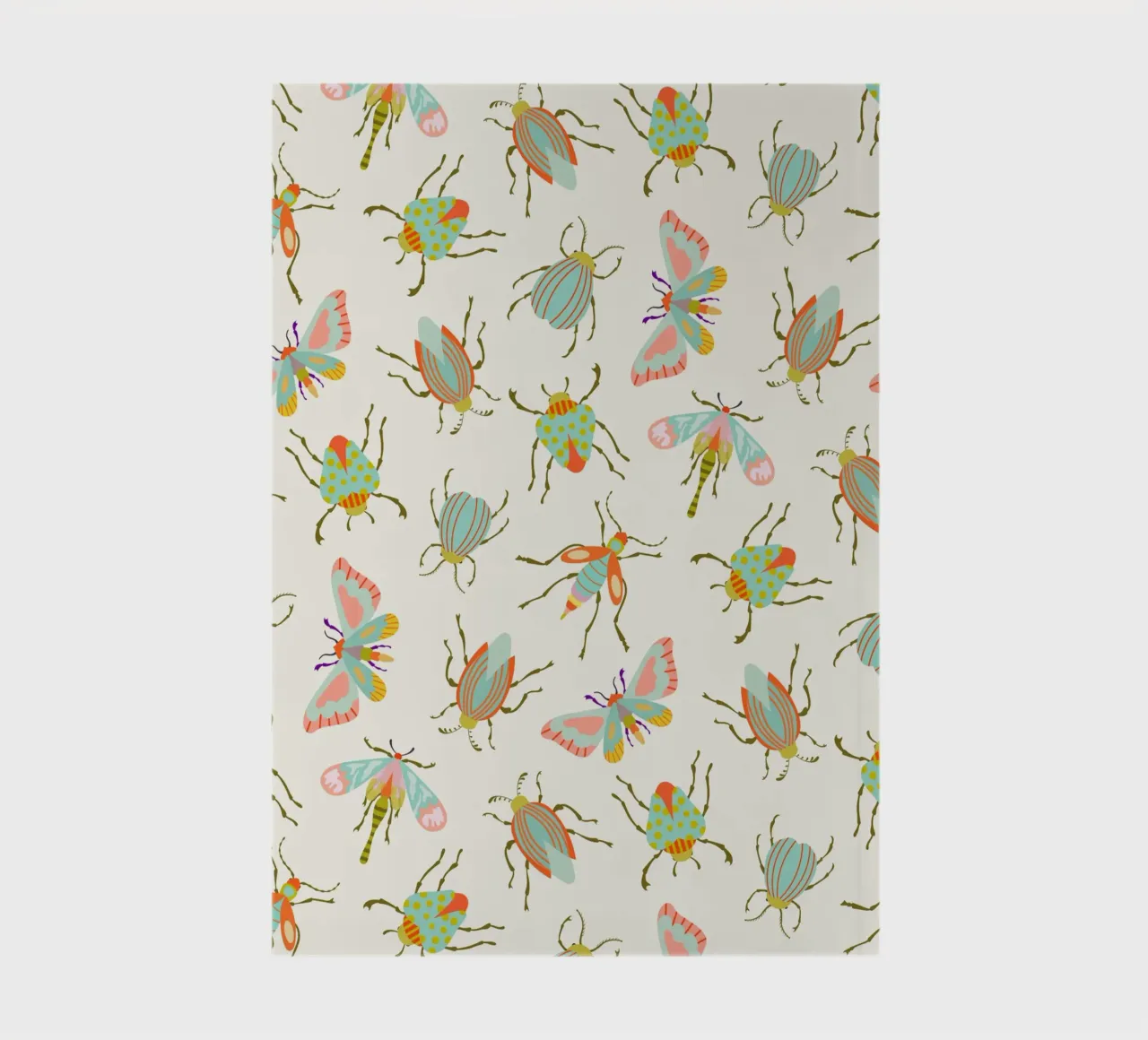 Colorful Insects on Light Cream notebook by CoelfenArt