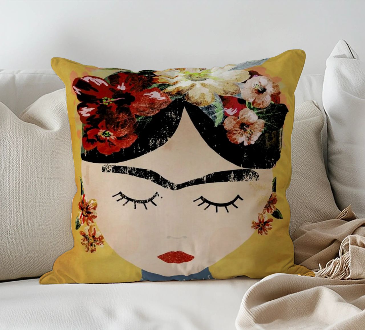 Frida (Yellow) coussin de treechild
