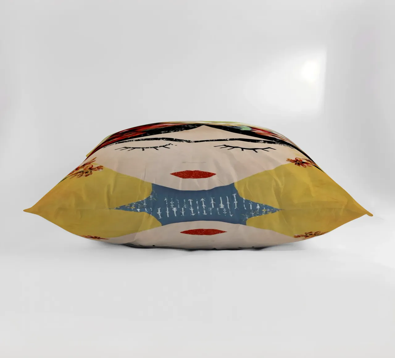 Frida (Yellow) decorative cushion by treechild
