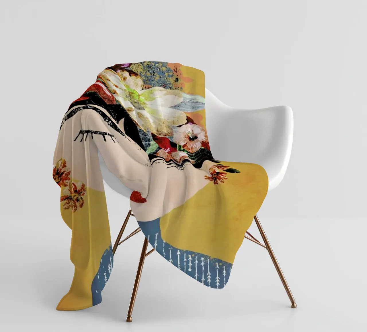 Frida (Yellow) fleece blanket by treechild
