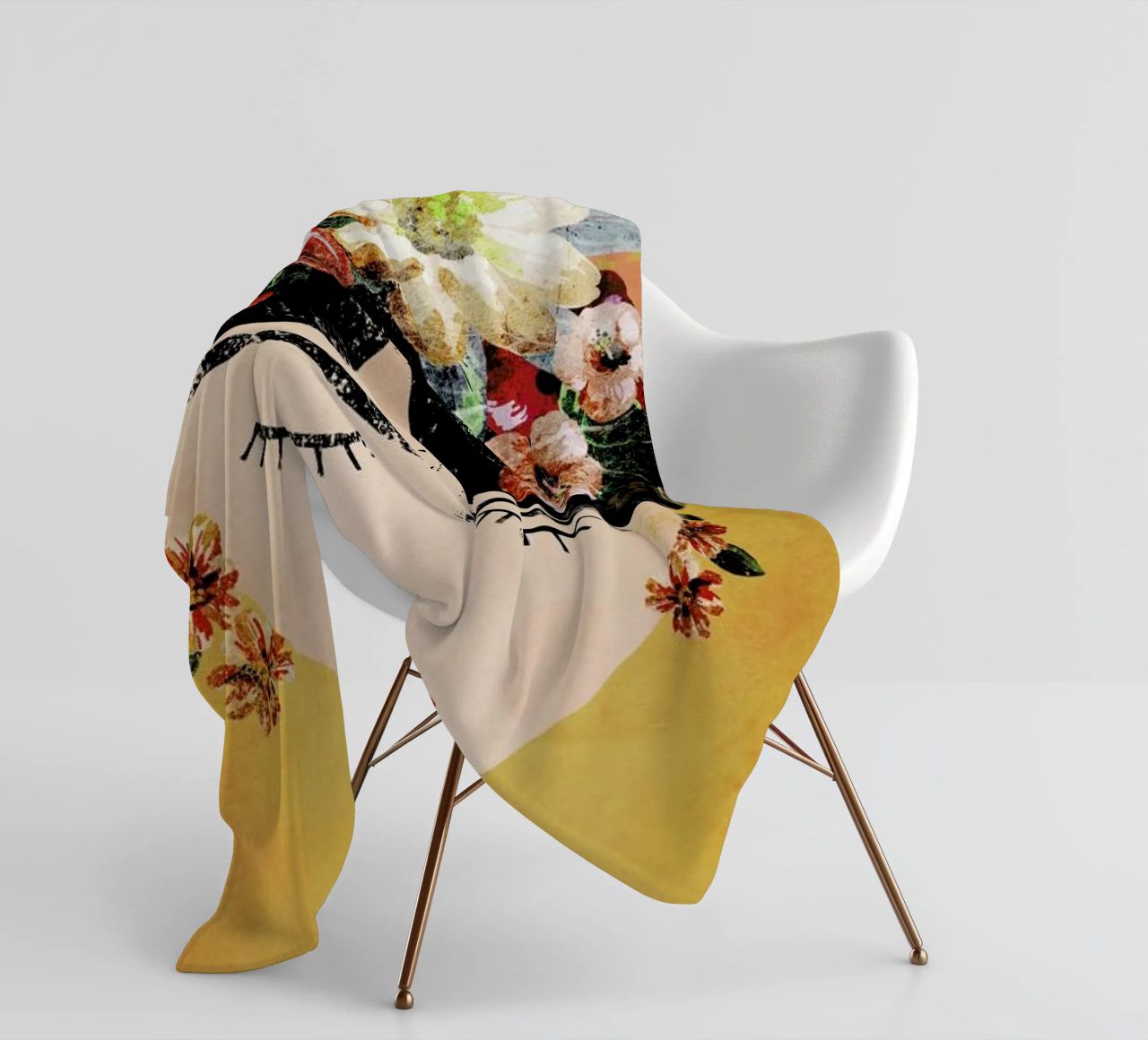 Frida (Yellow) fleece blanket by treechild