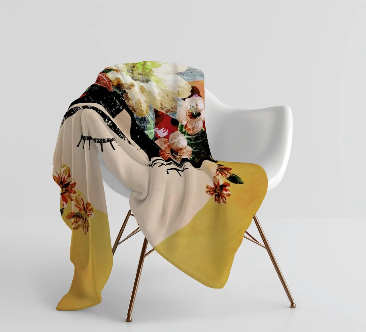 Frida (Yellow) fleece blanket by treechild