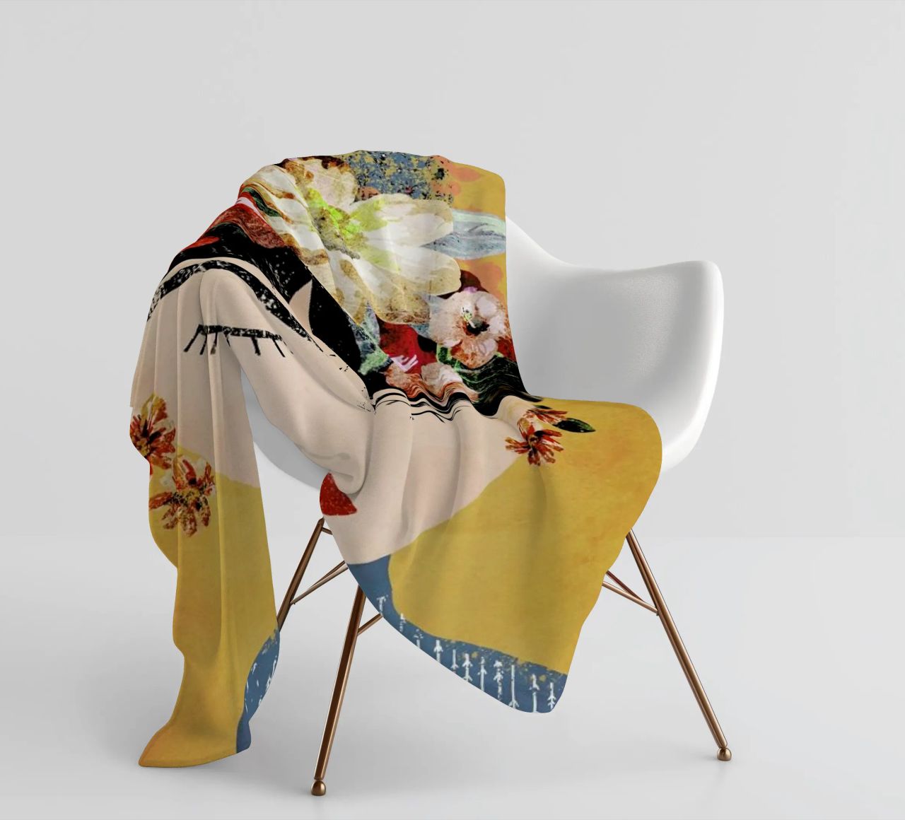 Frida (Yellow) fleece blanket by treechild