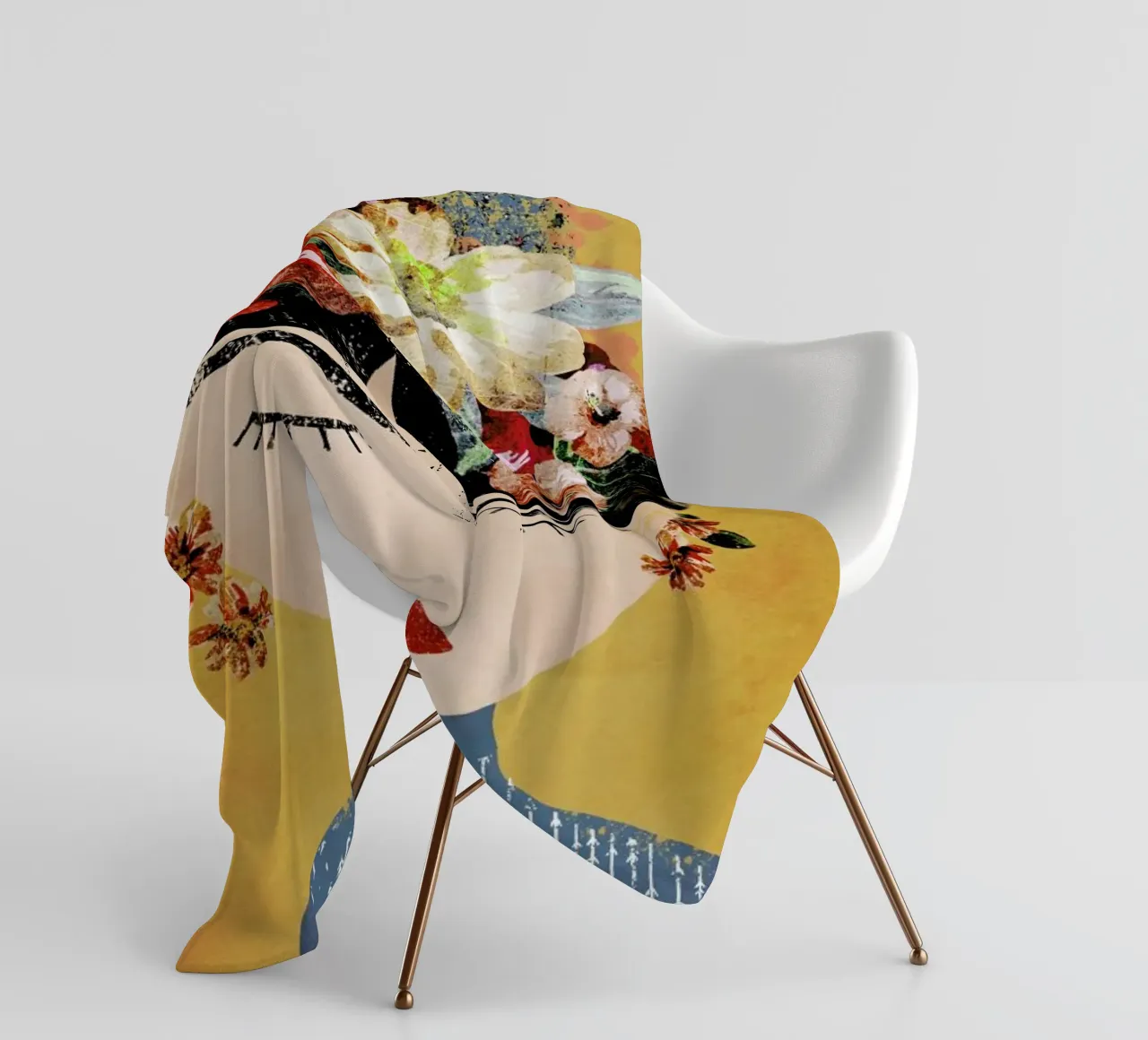 Frida (Yellow) fleece blanket by treechild