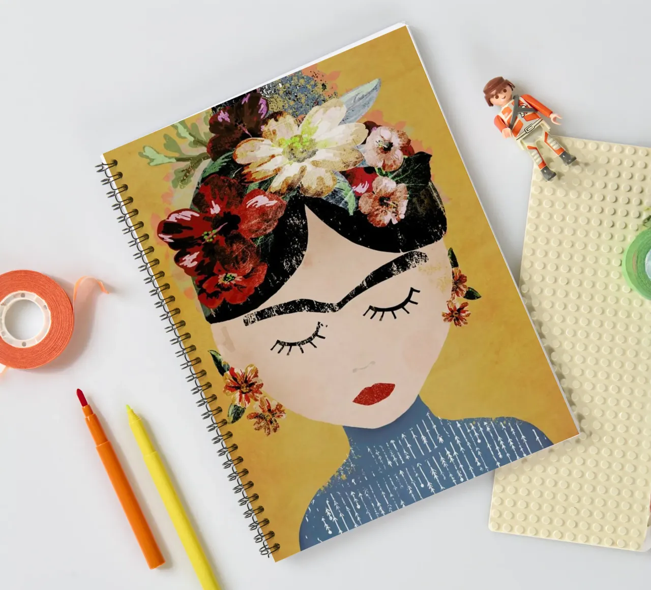 Frida (Yellow) notitieboek met spiraal van treechild