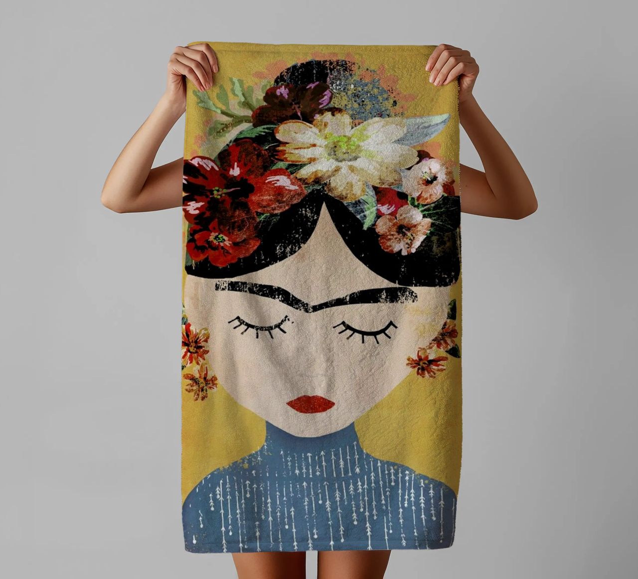Frida (Yellow) Handtuch von treechild