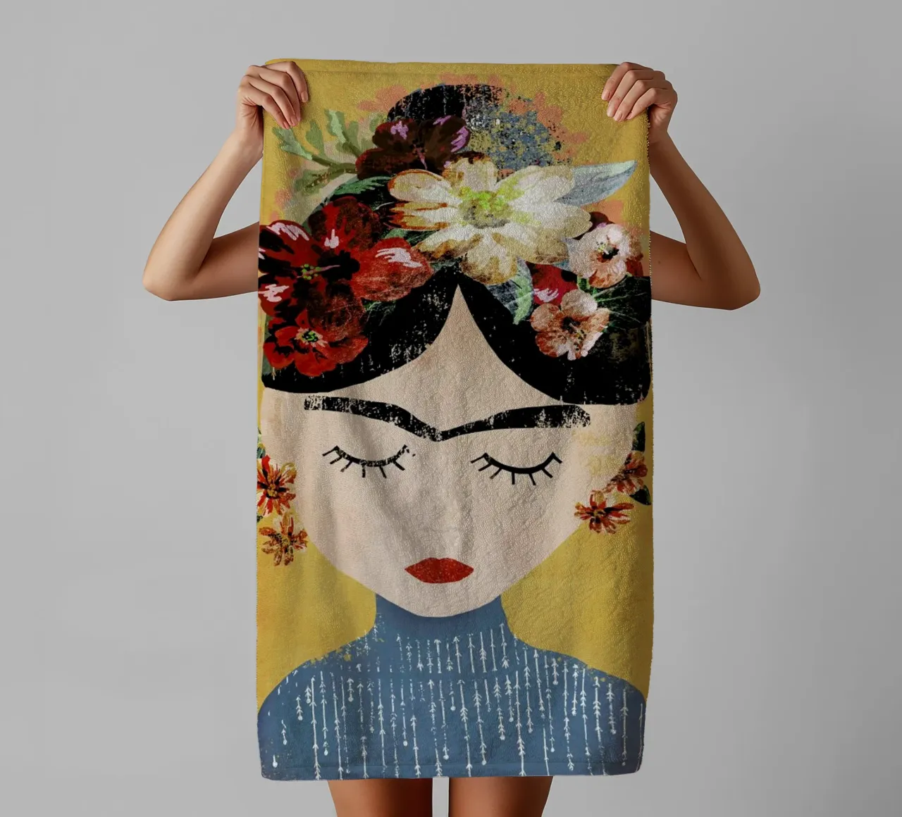 Frida (Yellow) asciugamano da bagno da treechild