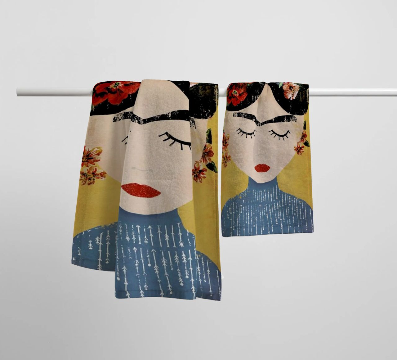 Frida (Yellow) Handtuch von treechild