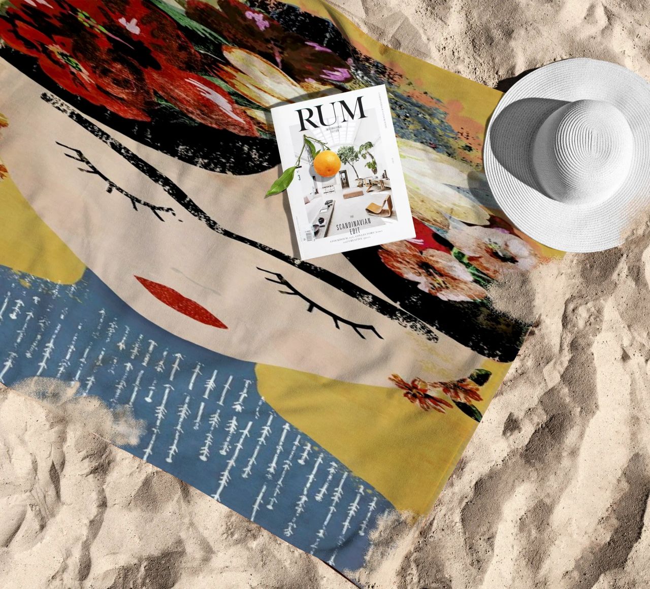 Frida (Yellow) beach towel by treechild