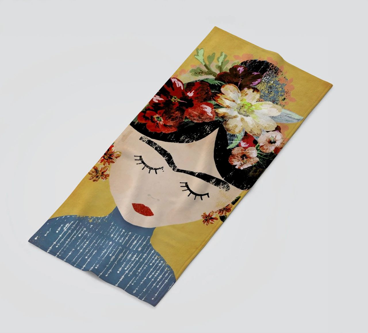 Frida (Yellow) beach towel by treechild