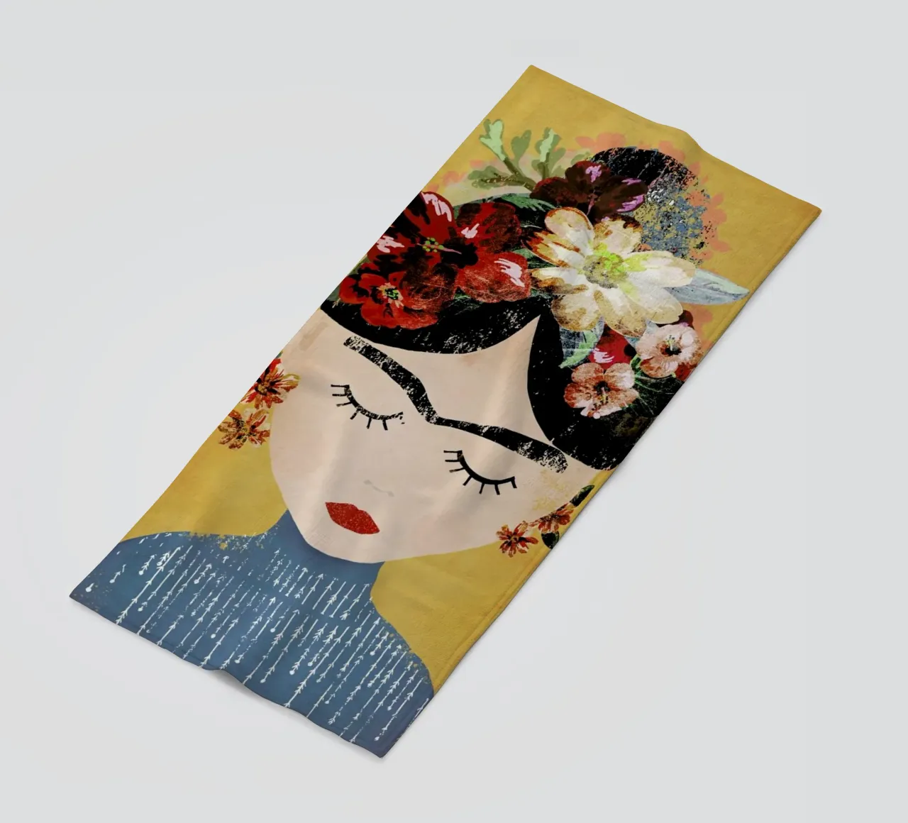 Frida (Yellow) beach towel by treechild