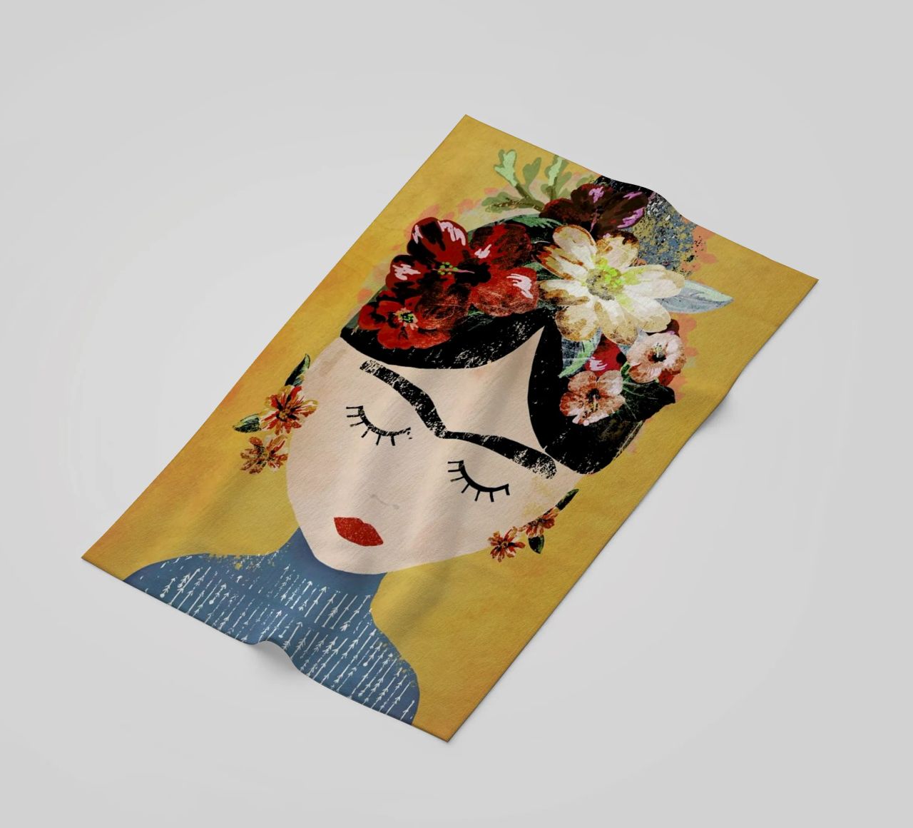 Frida (Yellow) beach towel by treechild