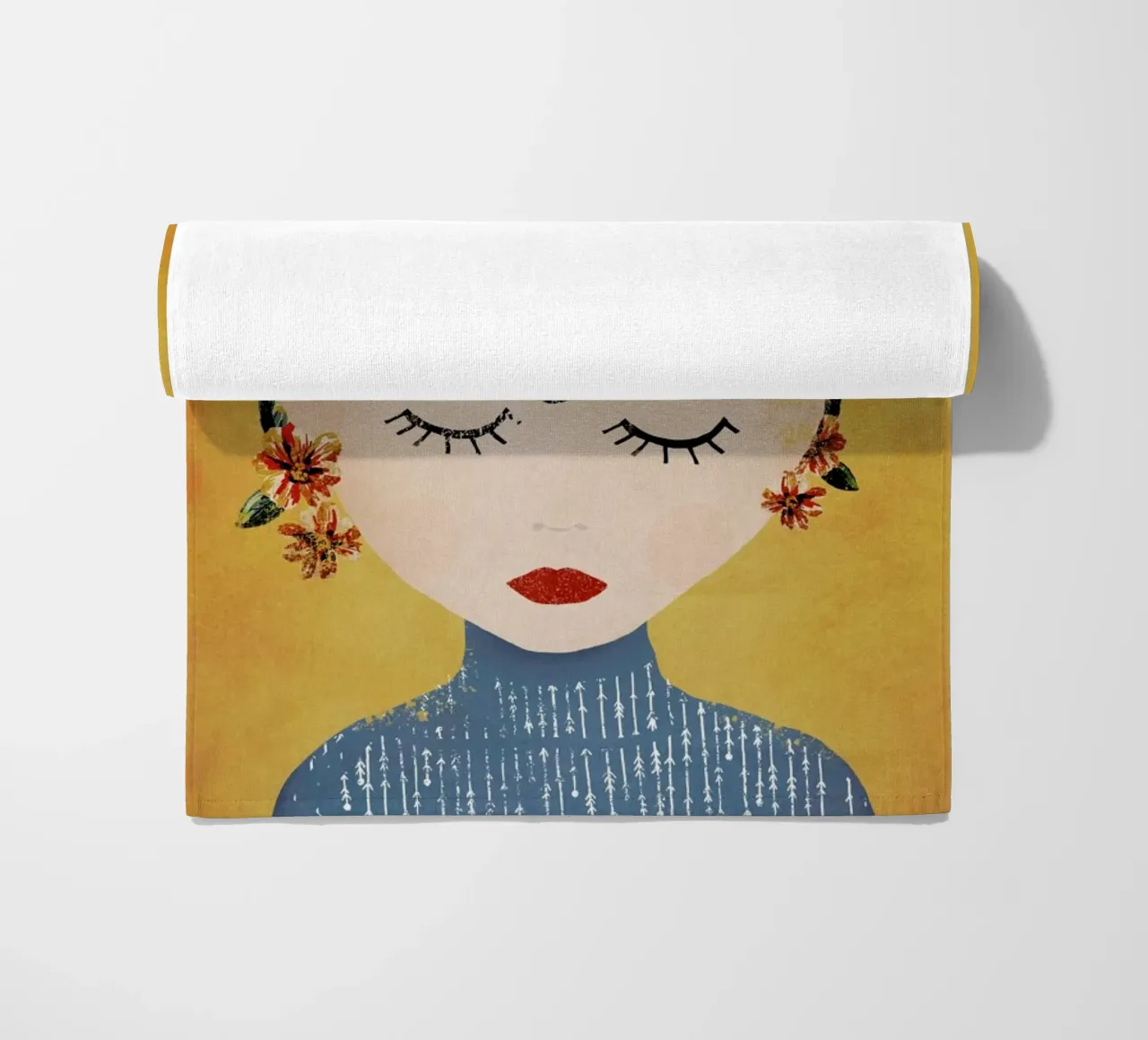 Frida (Yellow) beach towel by treechild