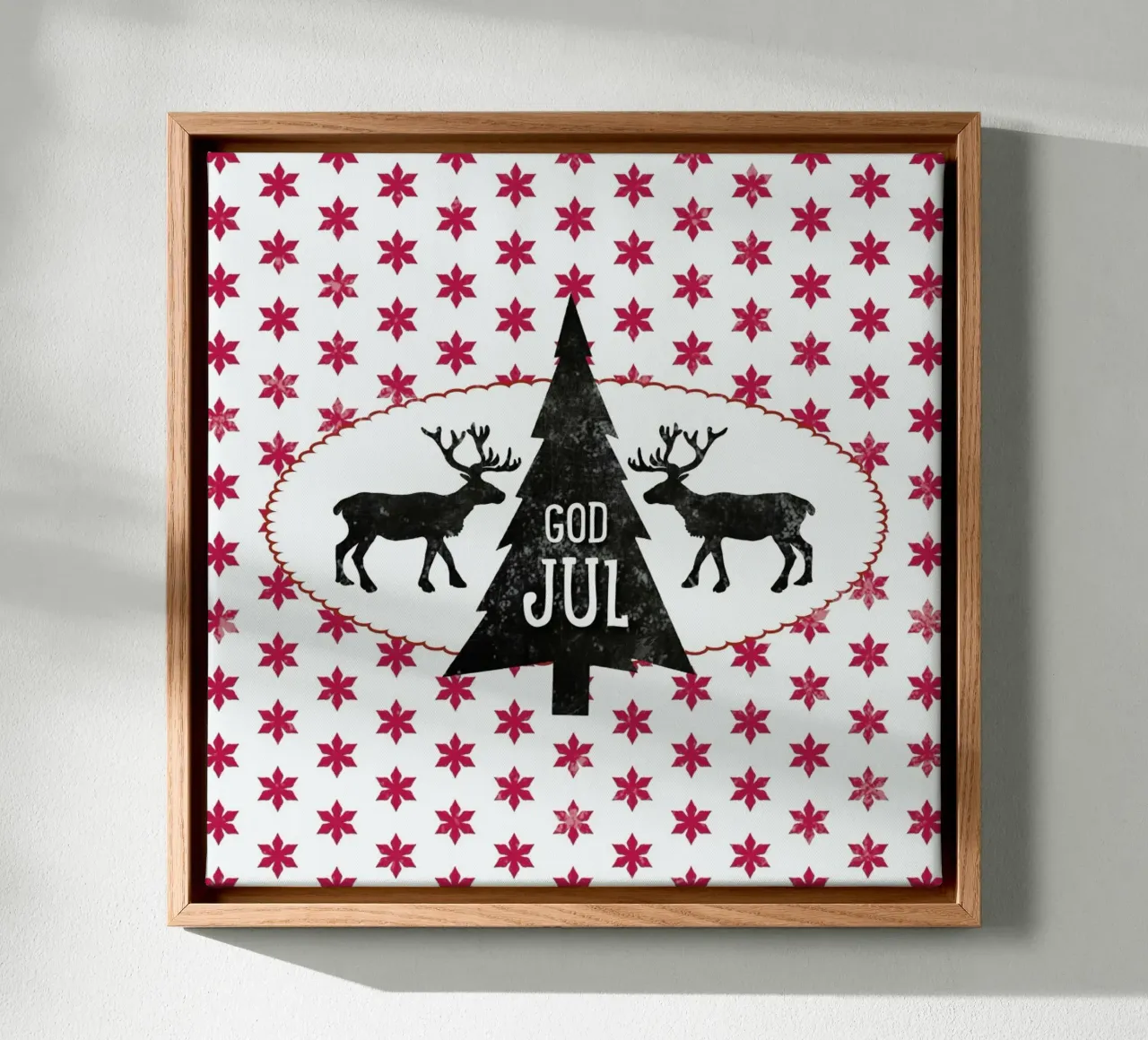 God Jul canvas met Baklijst van Monika Strigel