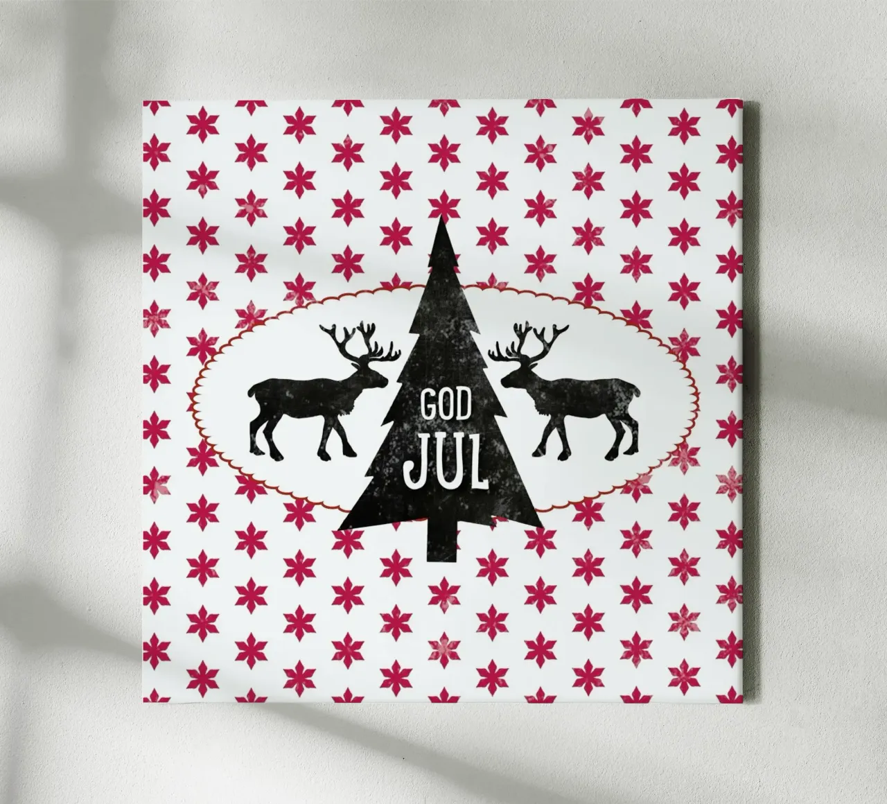 God Jul canvas met Baklijst van Monika Strigel