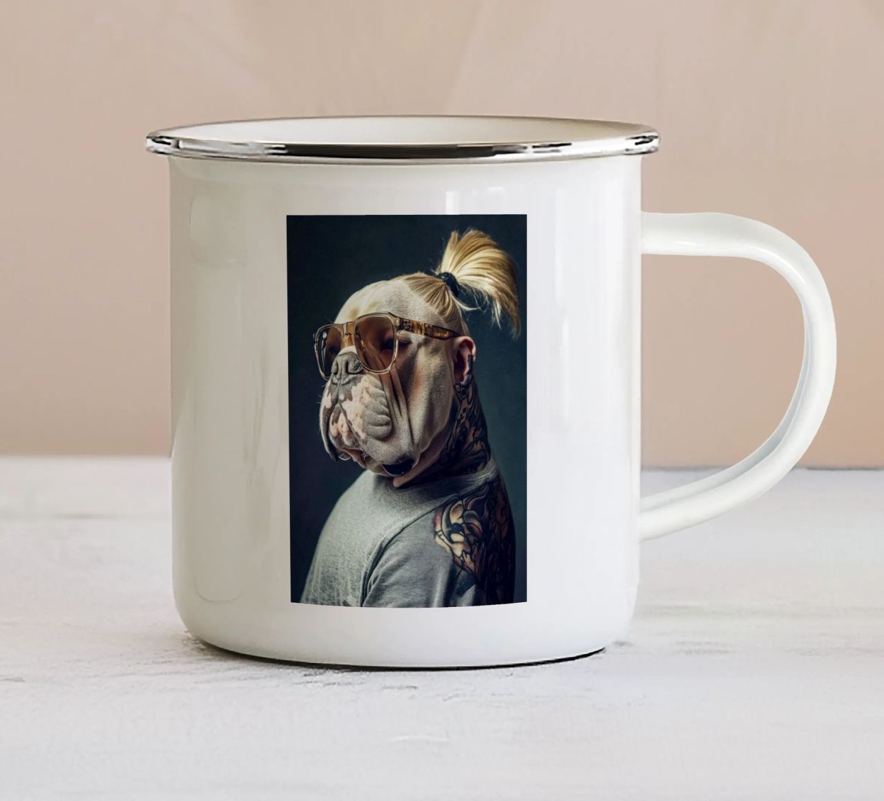 Milo tazza in smalto da Affiches Chien Originales – Dogland