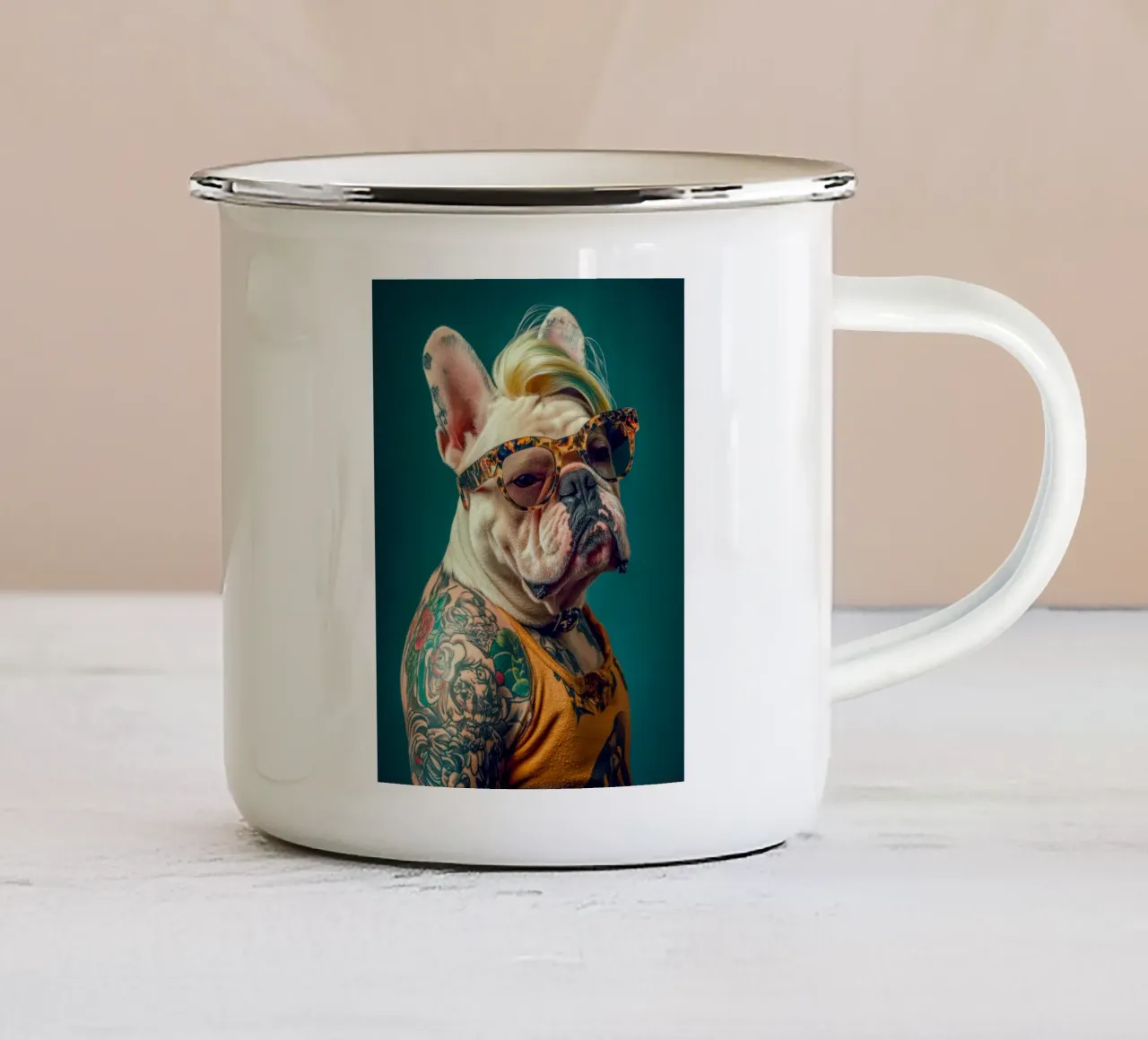 Sky tazza in smalto da Affiches Chien Originales – Dogland
