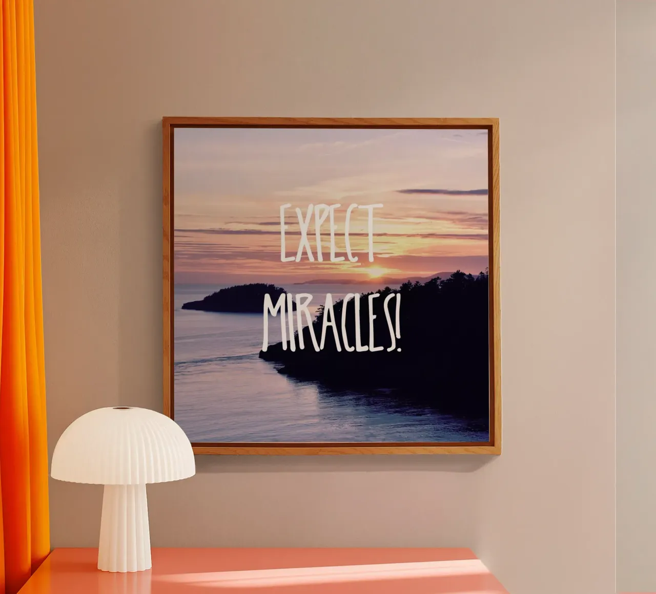 Expect Miracles plexiglass da Robin Delean