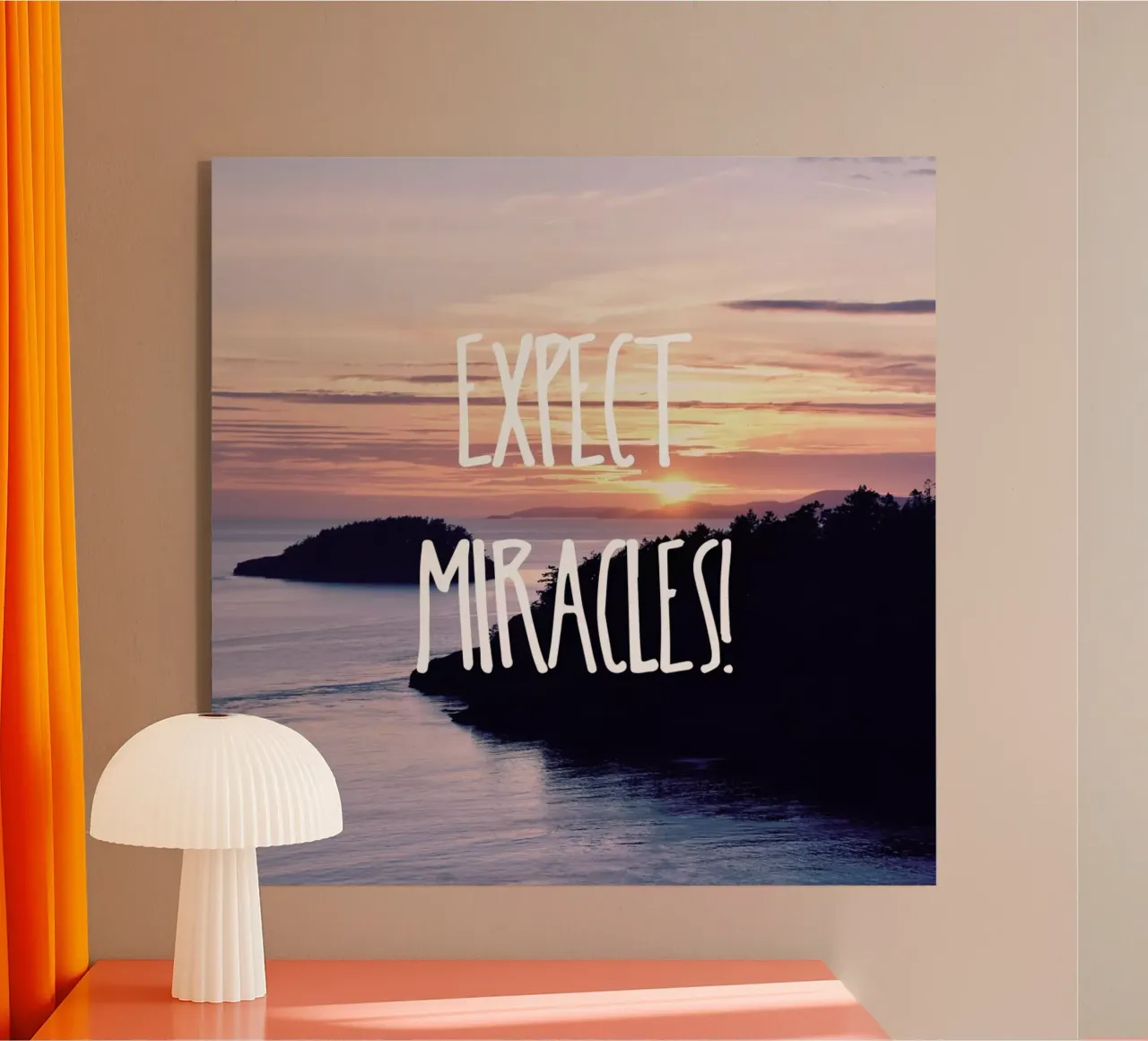 Expect Miracles plexiglass da Robin Delean