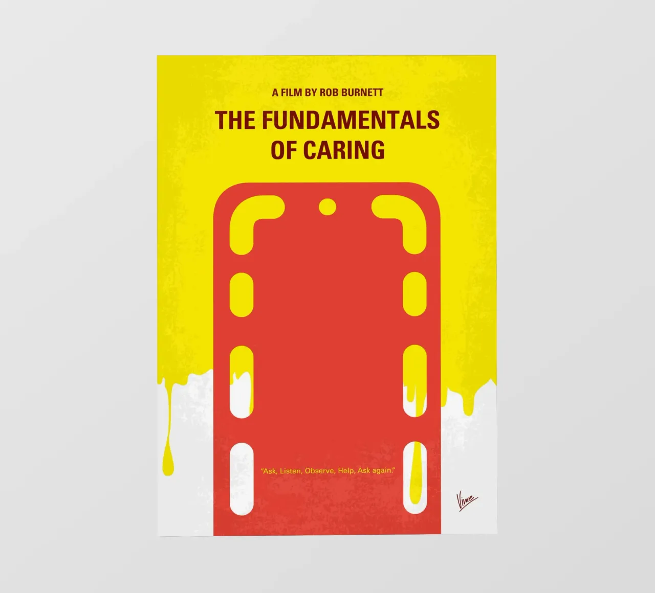 No1254 My The Fundamentals of Caring minimal movie poster telo in pvc da Chungkong