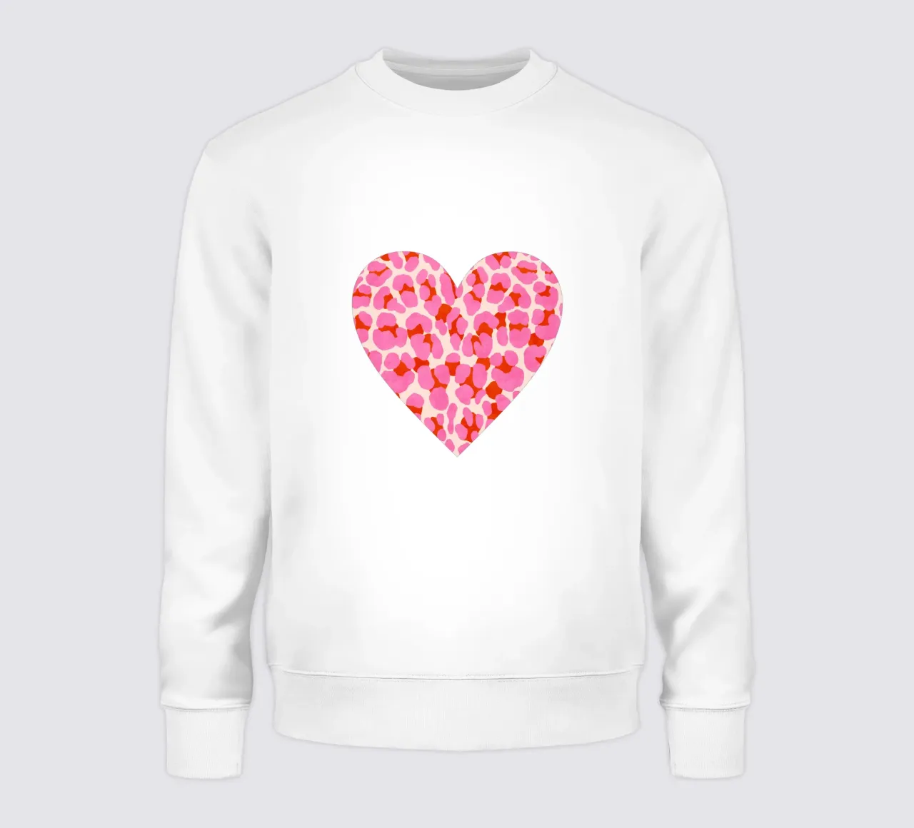 Leopard pattern. Modern in pink, red and abricot. With heart. sweatshirt by CalliLetters